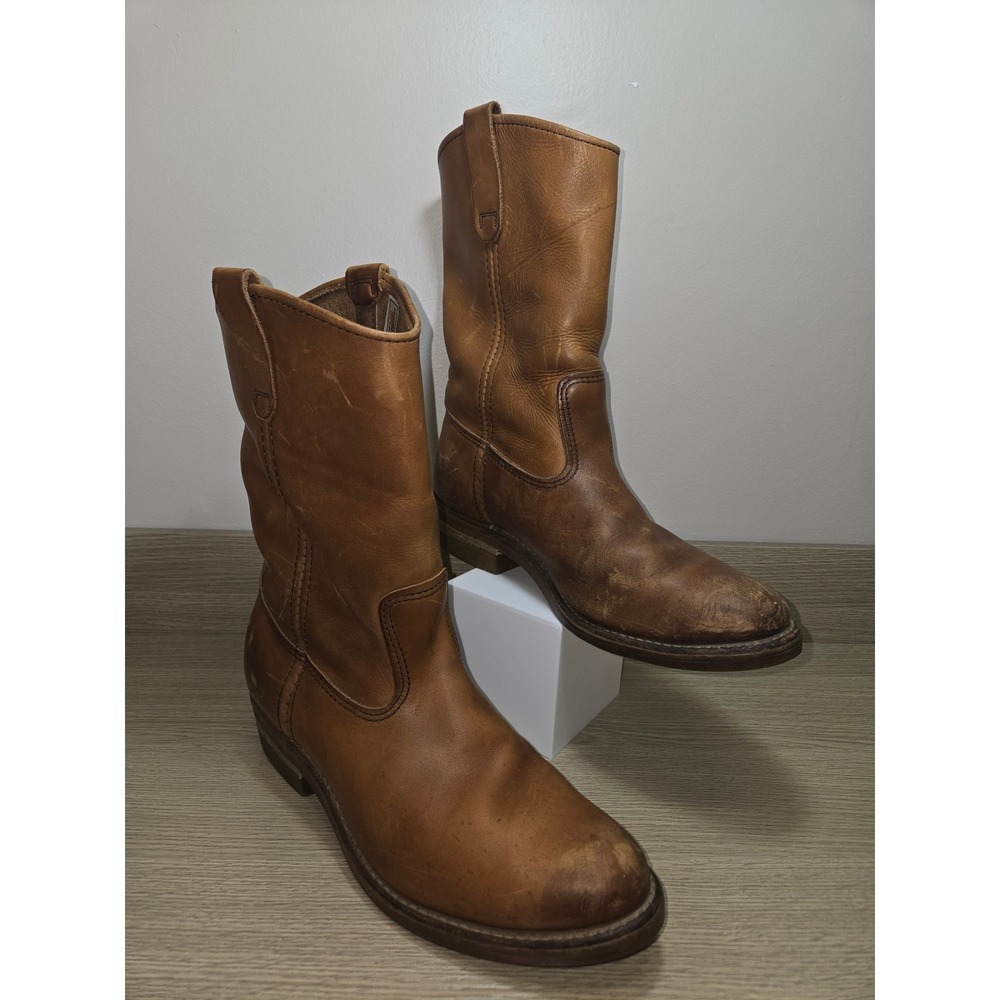 Red Wing Pecos Mens Brown Leather Pull On Work Boots Made in USA Size 8